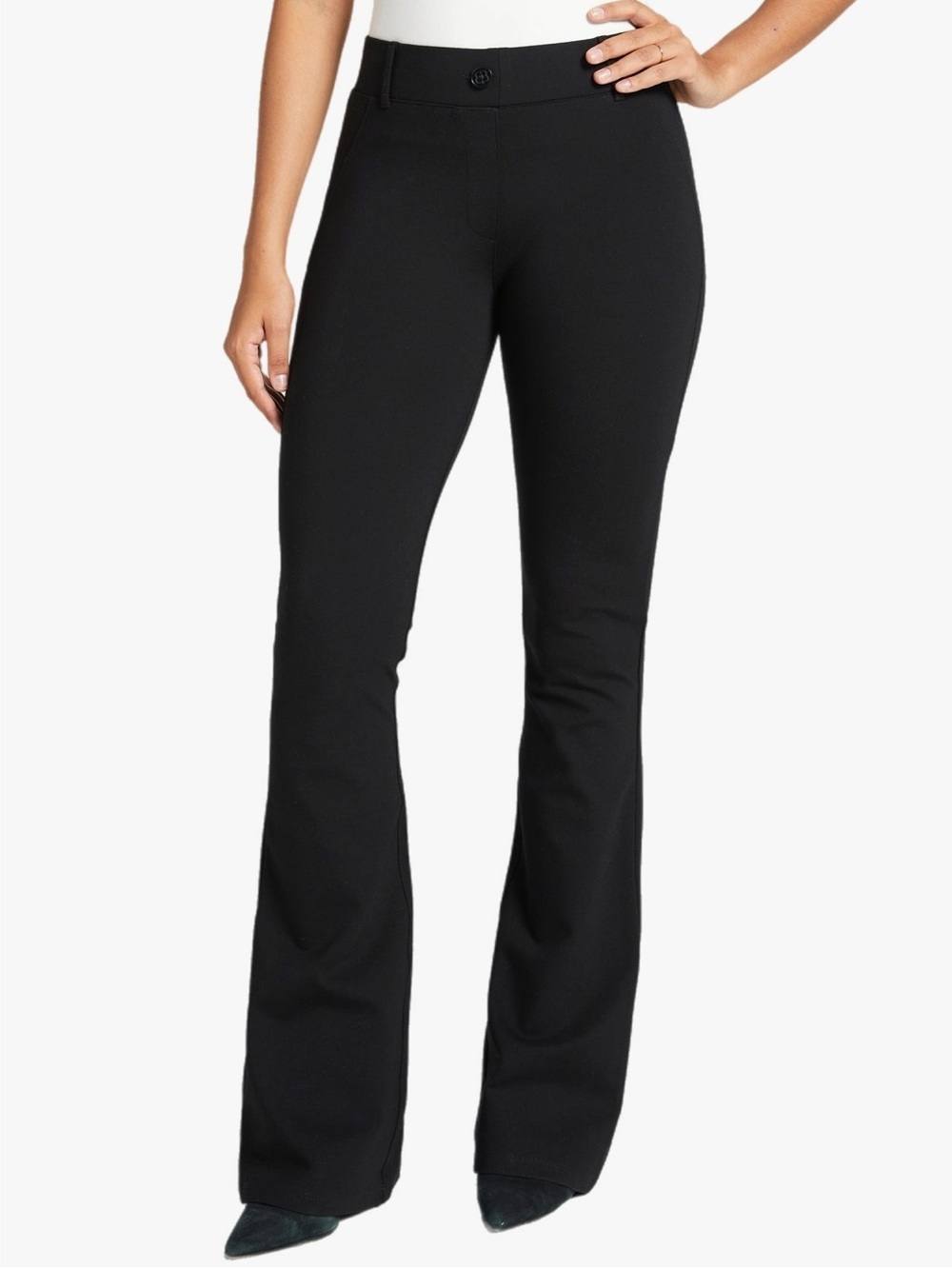 Betabrand Classic DPYP™ Dress Pant Yoga Pant Bootcut in Black Women’s Size L
